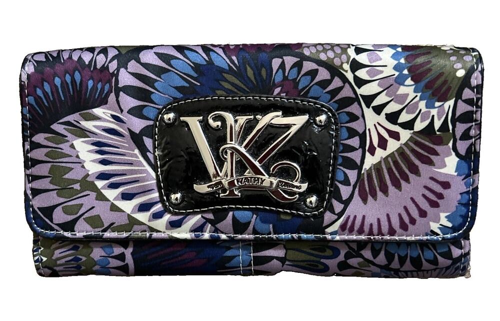Kathy Van Zeeland Paisley Clutch Wallet Zip & Snap Closure Excellent Pre Owned!